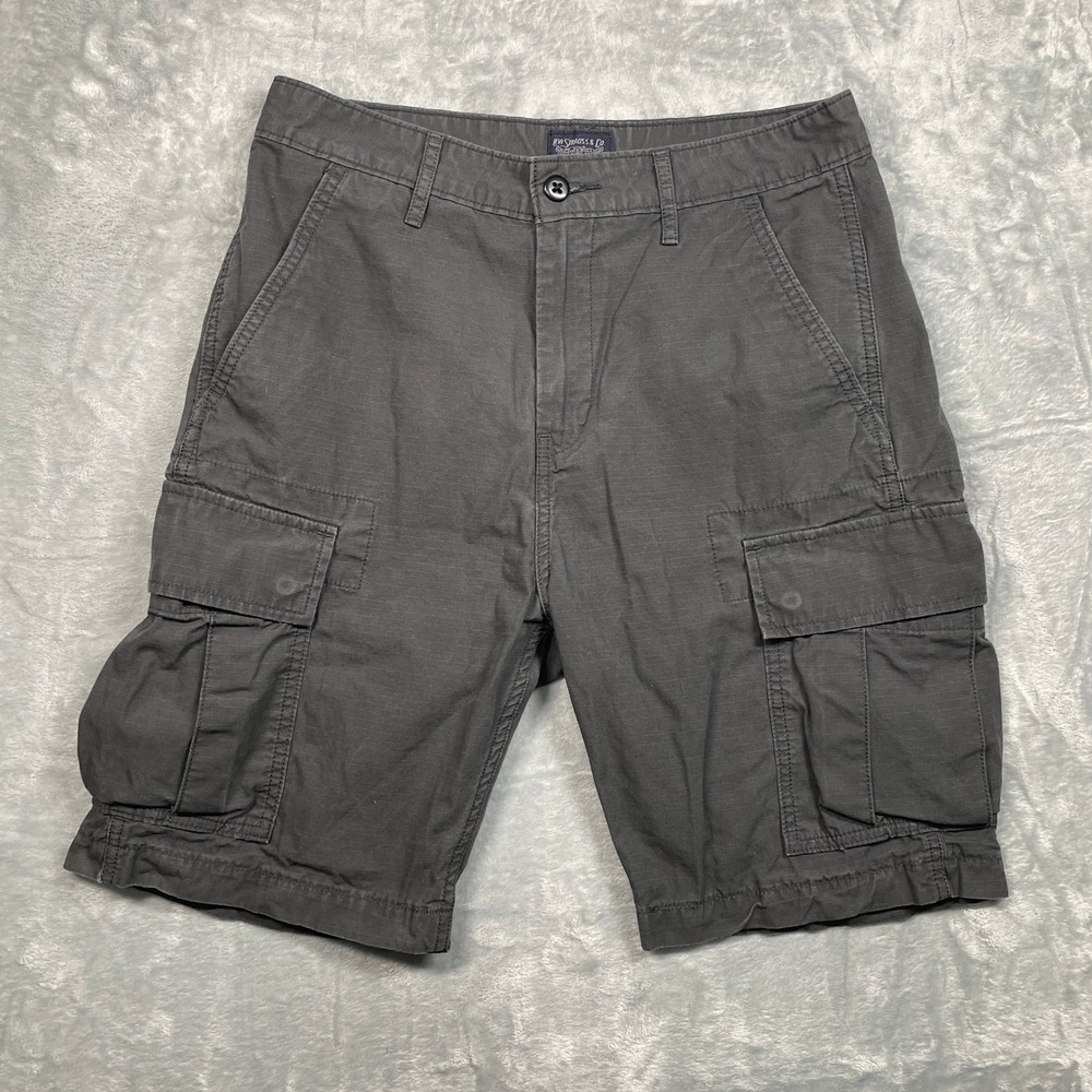 Levi Strauss‎ & Co. Cargo Shorts Mens 29 Grey Ripstop Cotton Multi-Pocket